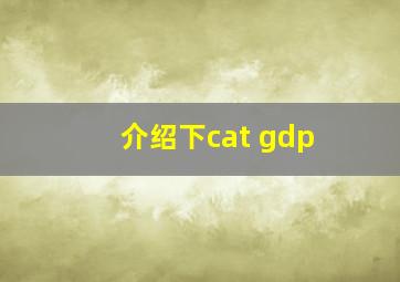 介绍下cat gdp